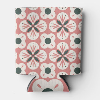 Retro Abstract Floral Seamless Pattern Can Cooler