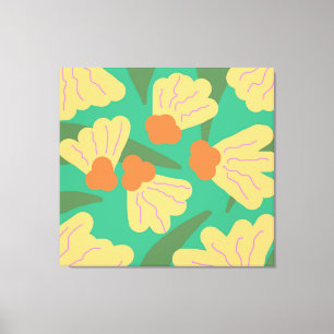 Retro Abstract Florals Canvas Print