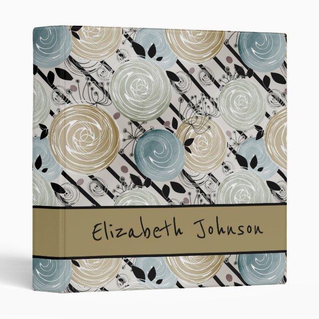 Retro, abstract flowers binder (Front/Spine)