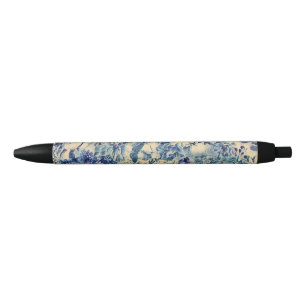 Retro Abstract Flowers Butterfly Artwork Garden Black Ink Pen