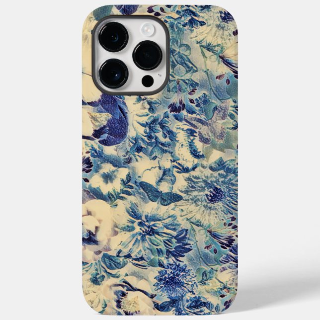Retro Abstract Flowers Butterfly Artwork Garden Case-Mate iPhone Case (Back)