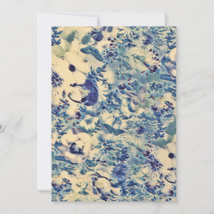 Retro Abstract Flowers Butterfly Artwork Garden Holiday Card