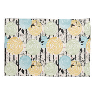 Retro, abstract flowers  pillowcase