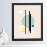 Retro abstract geometric art foil prints<br><div class="desc">Poster featuring abstract,  geometric shapes in retro colours with gold foil accent.</div>