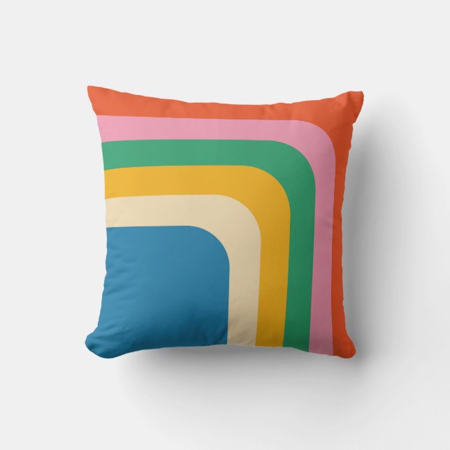 Retro Abstract Geometric Pattern Throw Pillow (Front)