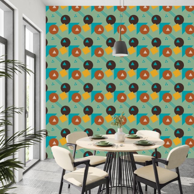 Retro Abstract Geometric Pattern Wallpaper (Retro Abstract Geometric Pattern Wallpaper)