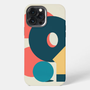 Retro Abstract Geometric Risograph Art Design iPhone 13 Pro Max Case