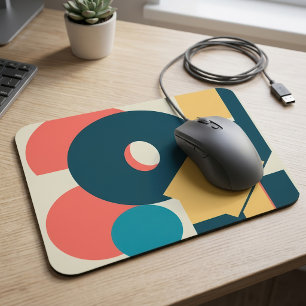 Retro Abstract Geometric Risograph Art Design Mouse Pad