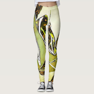 Retro Abstract Graffiti Geometric Urban Hand Leggings