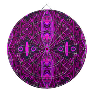 Retro Abstract Hot Pink and Magenta Pattern Dartboard