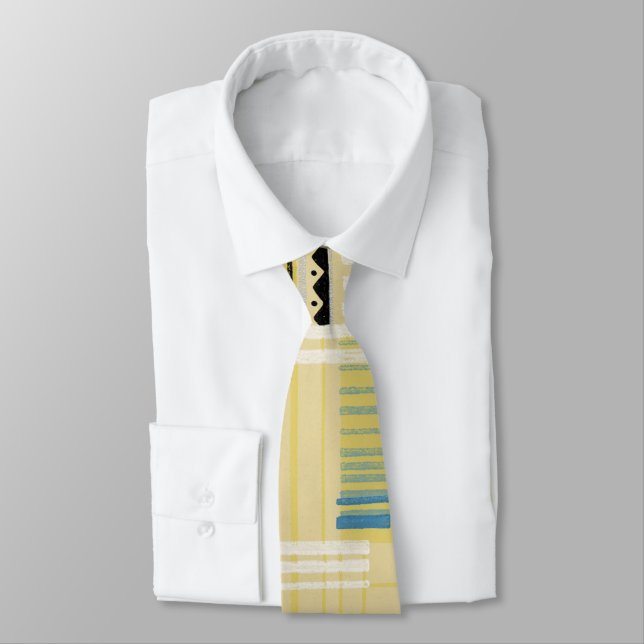 Retro Abstract in Yellow With Geo Tie (Tied)