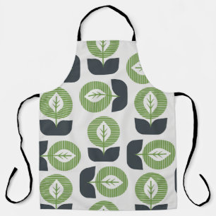 Retro Abstract Leaves: Seamless Vintage Style Apron