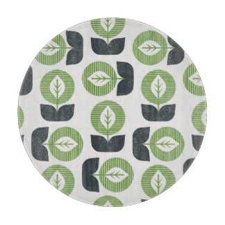 Retro Abstract Leaves: Seamless Vintage Style Cutting Board
