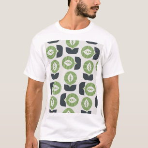 Retro Abstract Leaves: Seamless Vintage Style T-Shirt