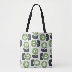 Retro Abstract Leaves: Seamless Vintage Style Tote Bag
