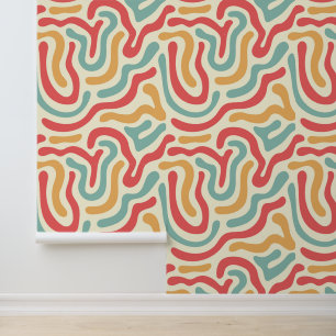 Retro Abstract Lines Mid Century Wallpaper