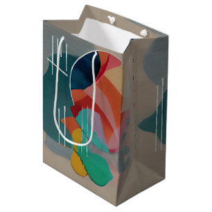 Retro abstract minimalist art  medium gift bag