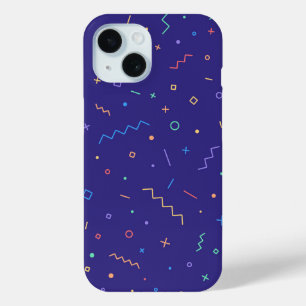 Retro Abstract Neon Pattern iPhone 15 Case