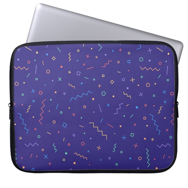Retro Abstract Neon Pattern Laptop Sleeve (Front)