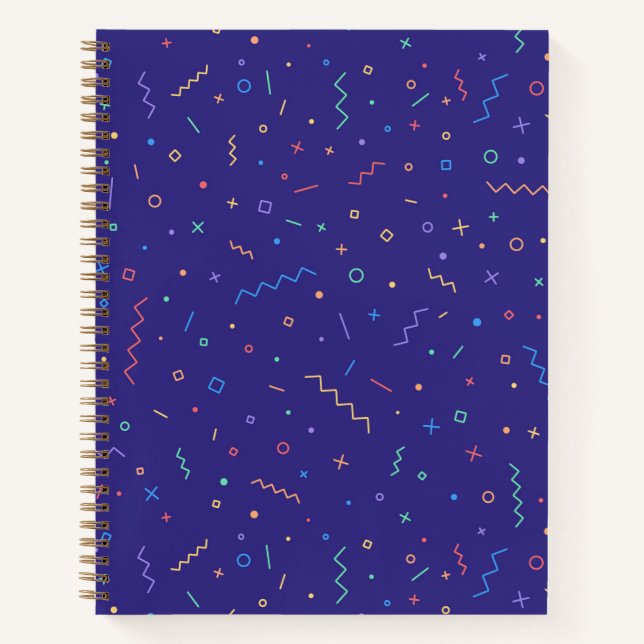 Retro Abstract Neon Pattern Notebook (Front)