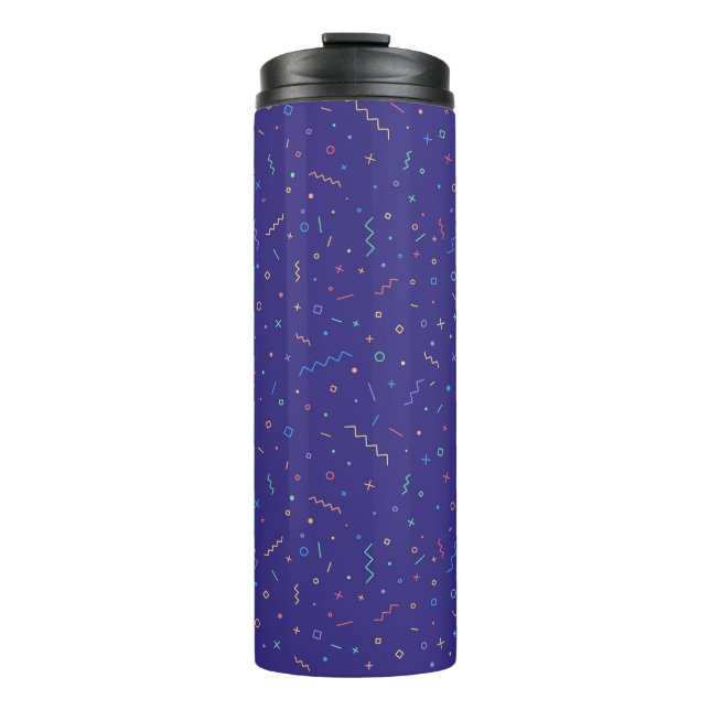 Retro Abstract Neon Pattern Thermal Tumbler (Front)
