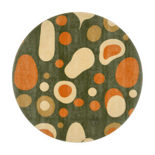 Retro Abstract Organic Shapes Pattern Cutting Board