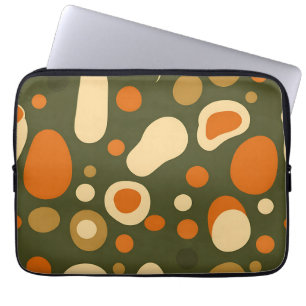Retro Abstract Organic Shapes Pattern Laptop Sleeve