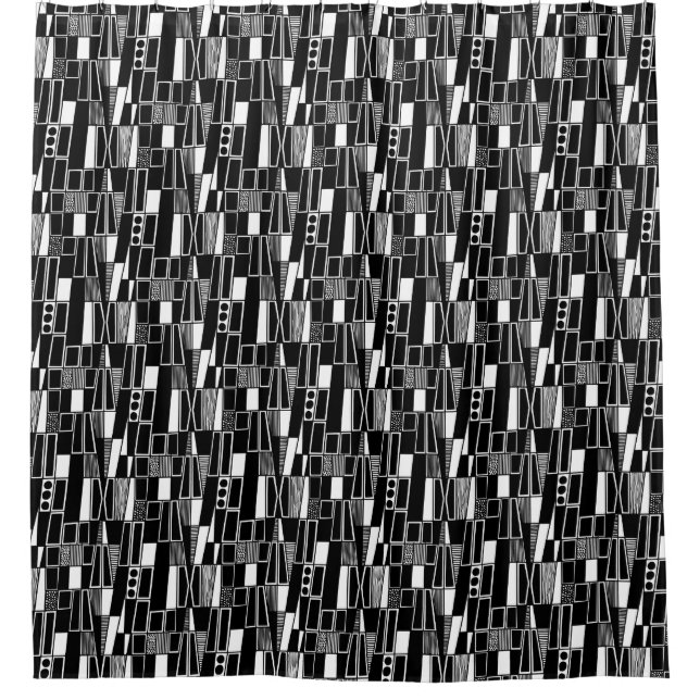Retro Abstract Pattern 300521 - Black on White (Front)