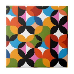 Retro Abstract Pattern Bold Mid Century Modern  Tile
