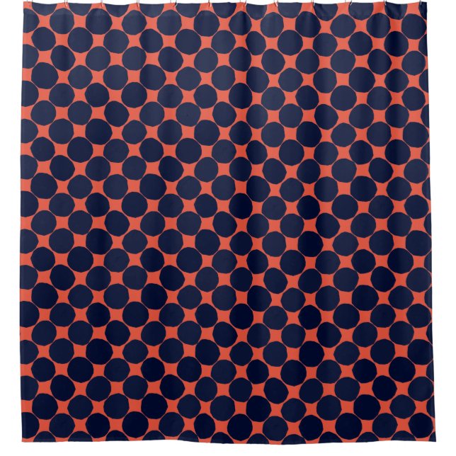 Retro Abstract Pattern Dots Black and orange (Front)