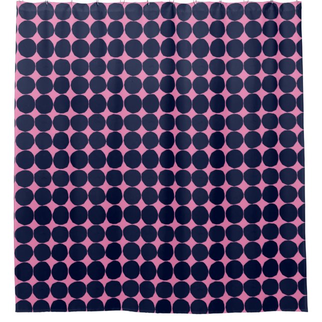 Retro Abstract Pattern Dots Black and pink (Front)