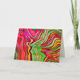 Retro Abstract Pink Colourful Modern Blank Card