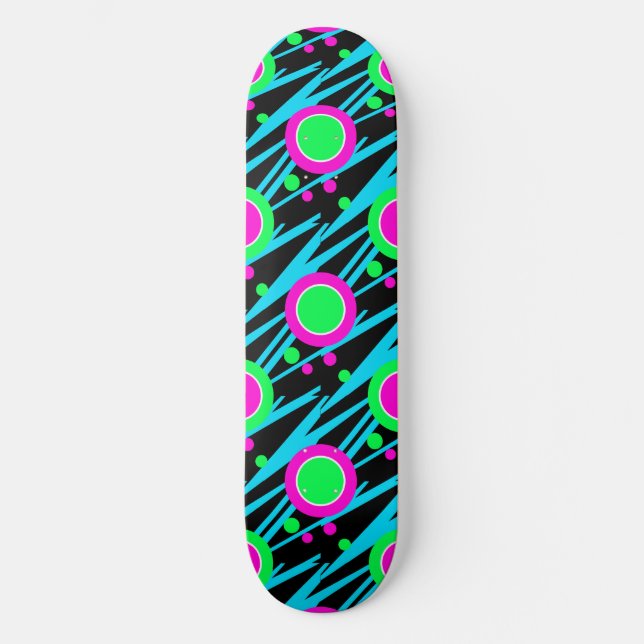 Retro Abstract Polka Dot Pattern Skateboard (Front)