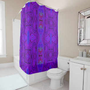 Retro Abstract Purple and Royal Blue Pattern