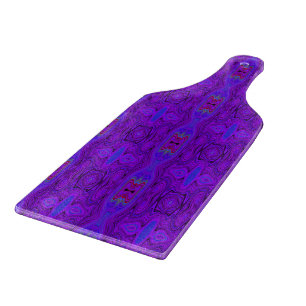 Retro Abstract Purple and Royal Blue Pattern Cutting Board
