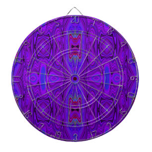 Retro Abstract Purple and Royal Blue Pattern Dartboard