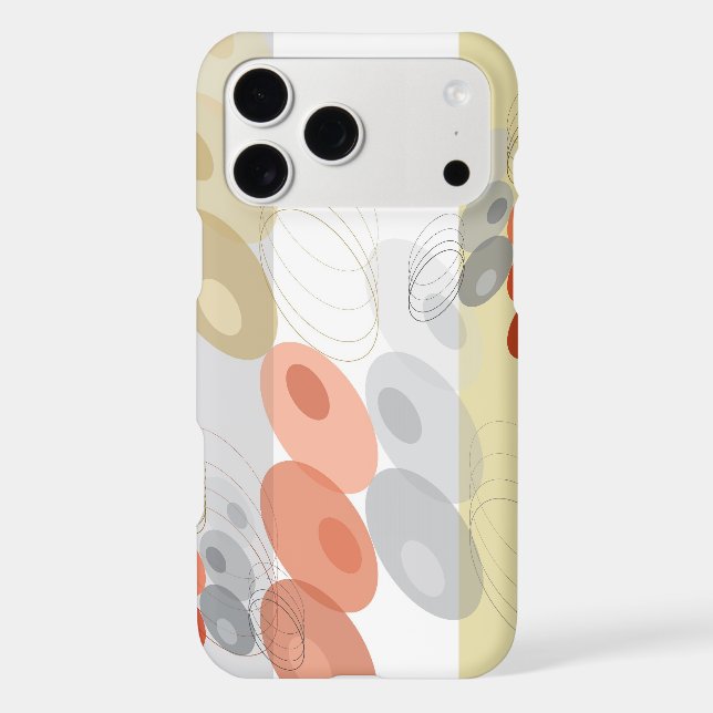 Retro Abstract Red & Grey Mod Bubbles Pattern Case (Back)