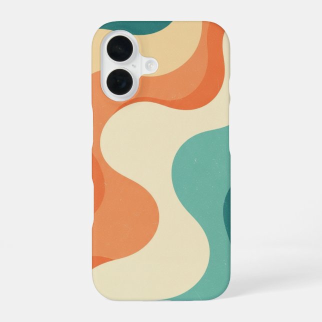 Retro Abstract Sea Foam iPhone 16 Case (Back)