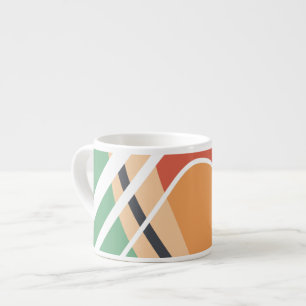 Retro abstract shapes, colourful artwork espresso cup