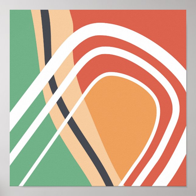 Retro abstract shapes, colourful artwork poster (Front)
