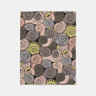 Retro, abstract , spirals fleece blanket