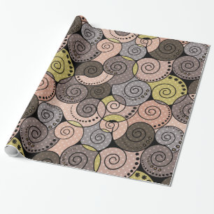 Retro, abstract , spirals wrapping paper