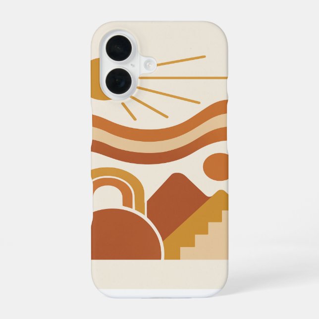 Retro Abstract Sun & Desert Phone Case (Back)