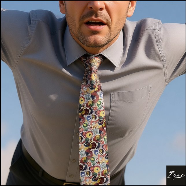 Retro Abstract Tie Muted Primary Colors (Creator Uploaded)
