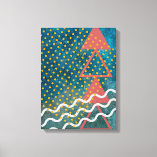 Retro Abstract Triangle's of Four and Dots  Canvas Print