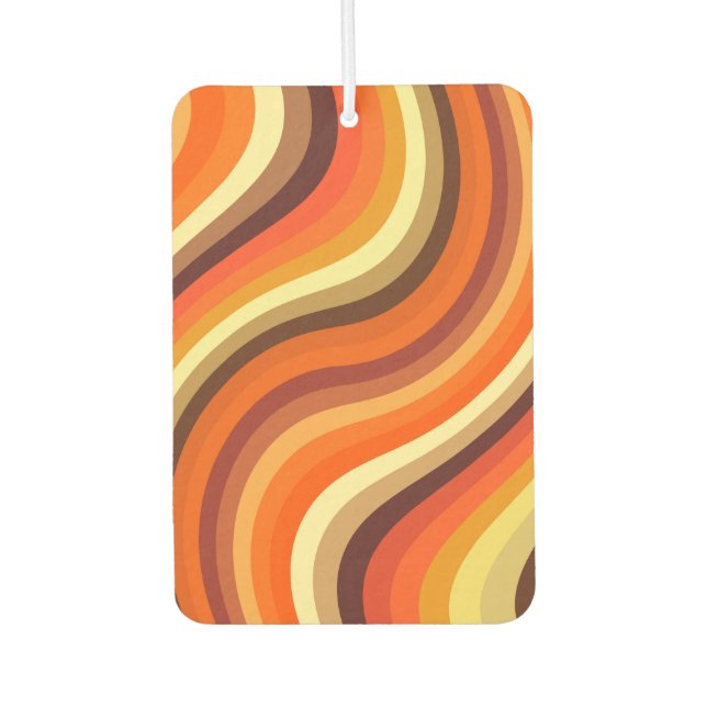 Retro Abstract Waves and Curves Air Freshener (Front)