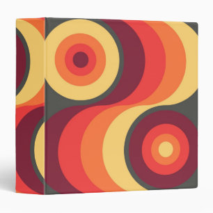 Retro Abstract Wavy Rainbow Squares Abstract Art Binder
