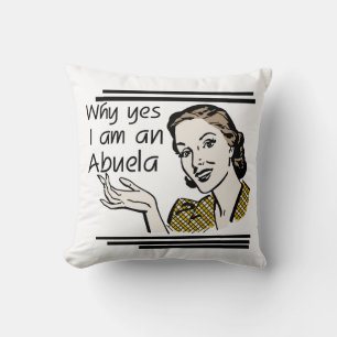 Retro Abuela Gits Throw Pillow