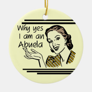 Retro Abuela T-shirts and Gifts Ceramic Ornament