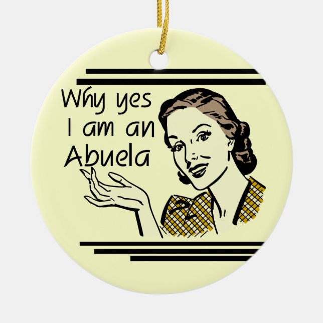 Retro Abuela T-shirts and Gifts Ceramic Ornament (Front)